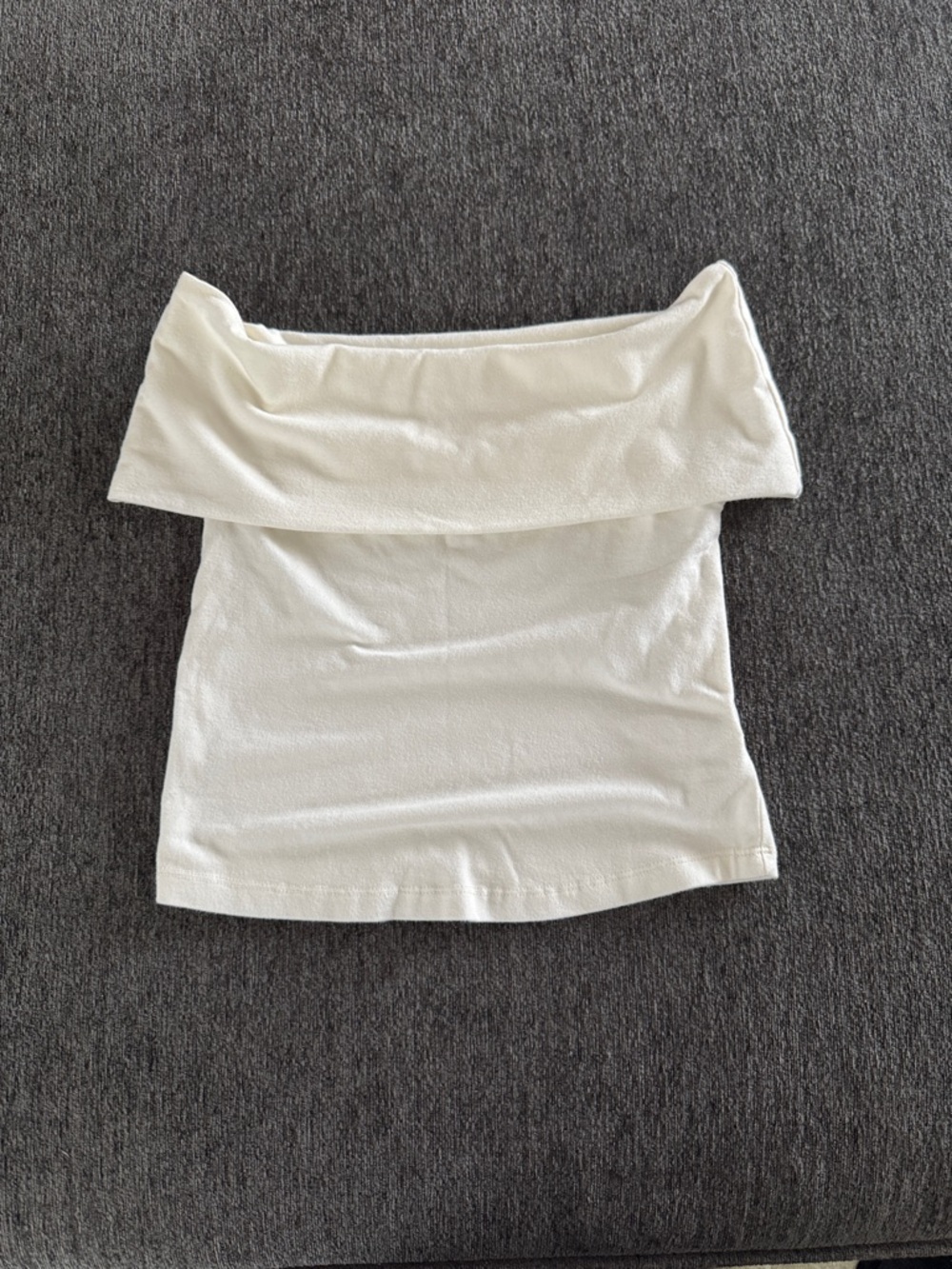 aerie Off-the-Shoulder Cream Foldover Top